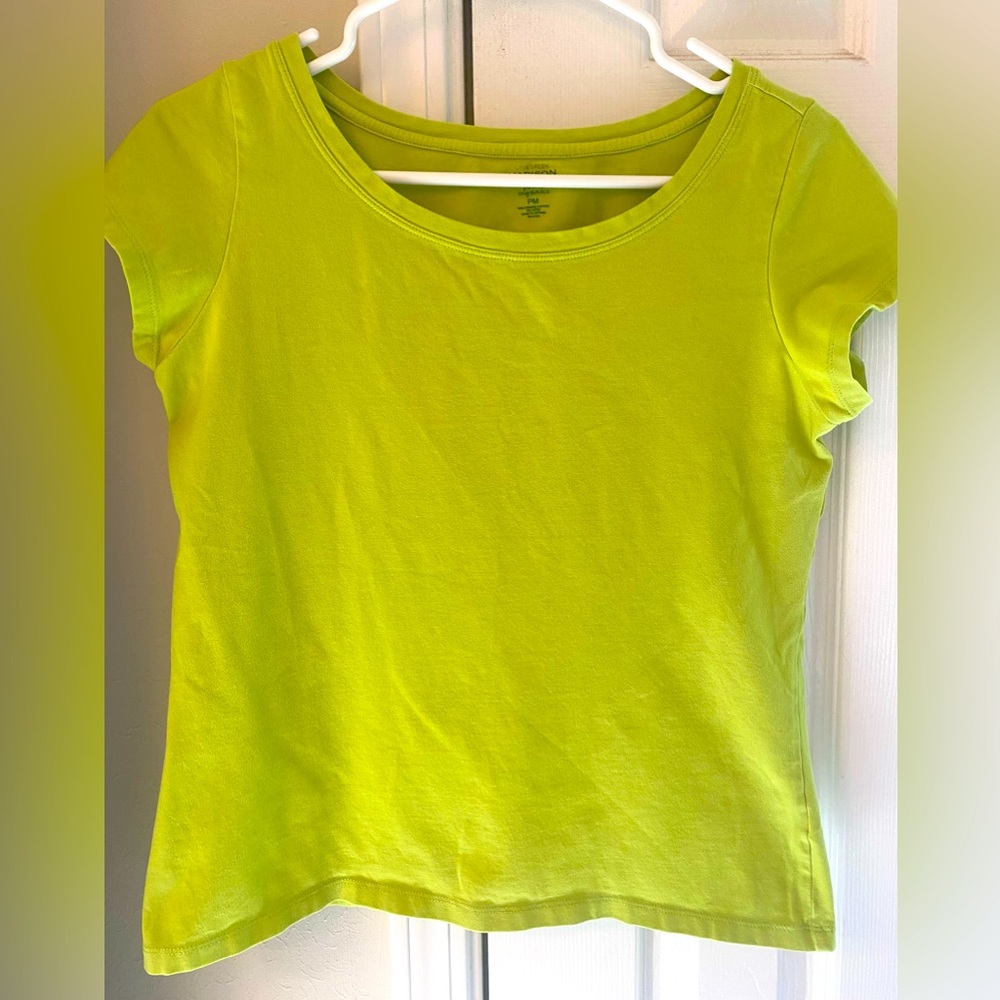 Madison, Petite Organics cotton/lycra tee.